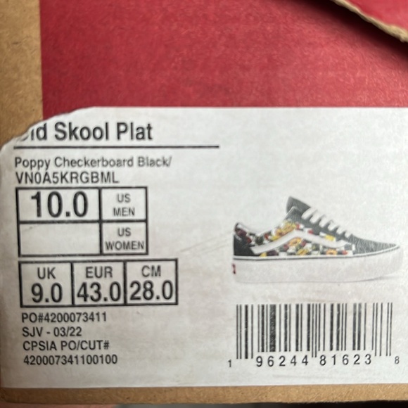 Vans Old Skool Platform Poppy Checkerboard Unisex 10 Mens / 11.5 - 12 Womens NWB - Picture 8 of 16
